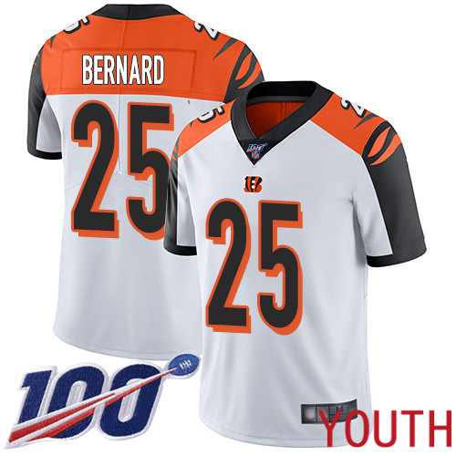 Cincinnati Bengals Limited White Youth Giovani Bernard Road Jersey NFL Footballl #25 100th Season Vapor Untouchable